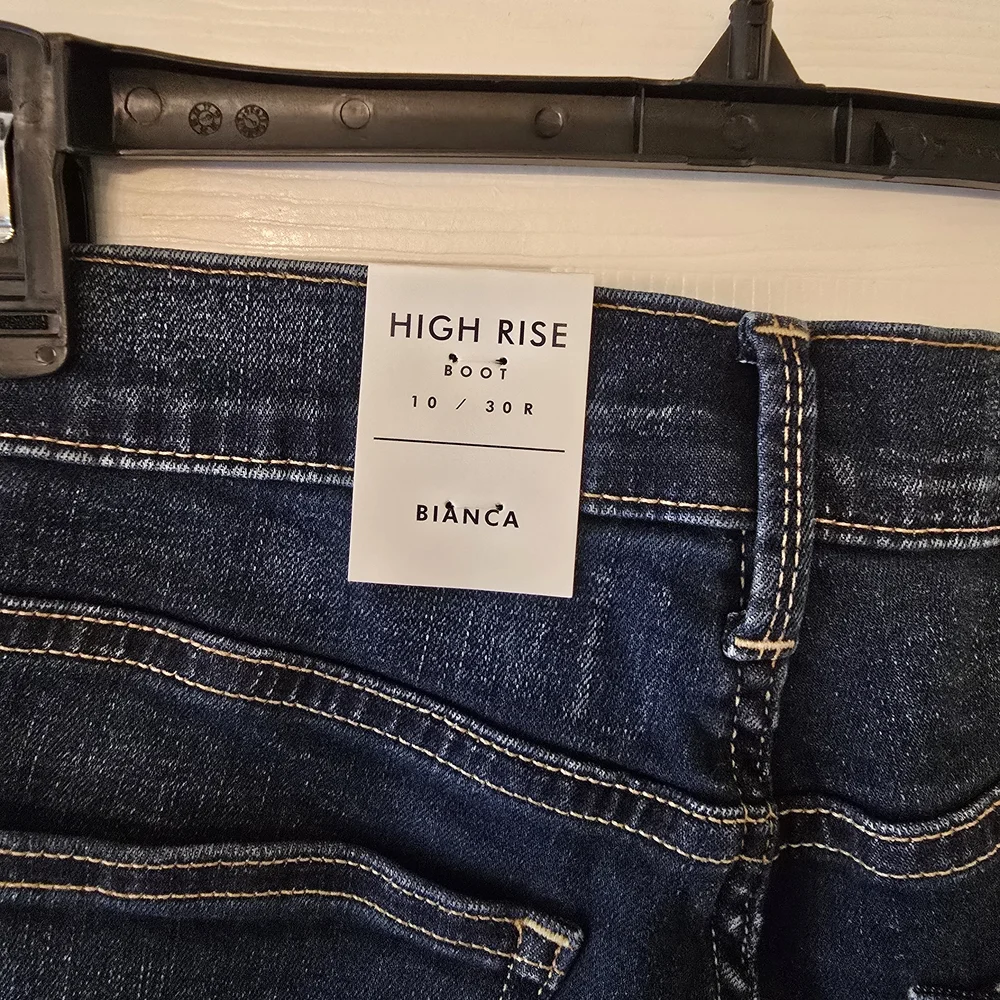High-Rise Dark Blue Flare Jeans with Button-Fly OFFERS WELCOME!!! - Picture 6 of 8